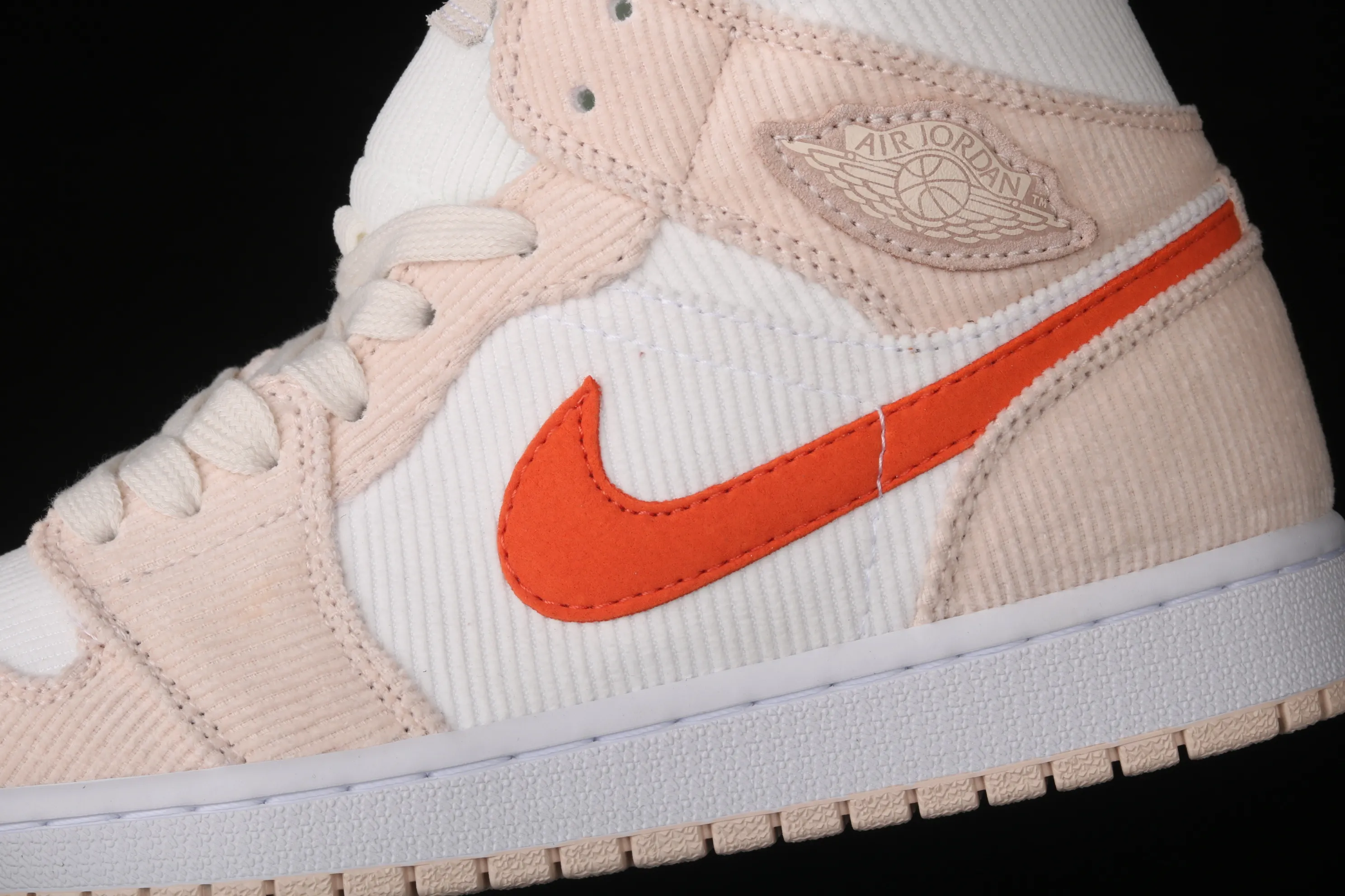 All categories Air Jordan Jordan series basketball shoes Air Jordan 1 Mid Air Jordan 1 Mid AJ1 Joe 1 corduroy orange Zhongbang basketball shoes DA8009-108
